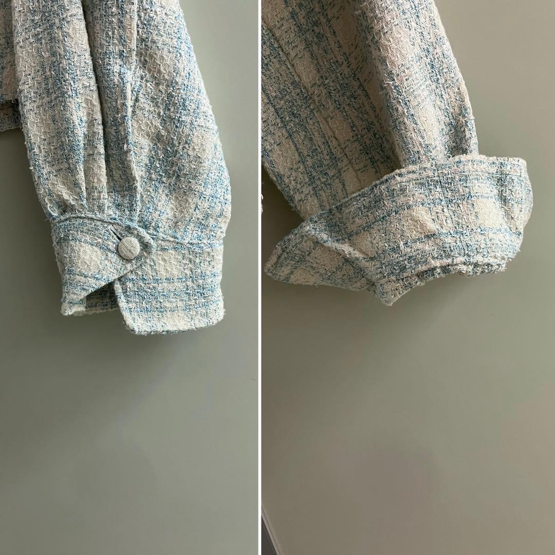 tokio】チェック ファンシー ツィード トラッカージャケット