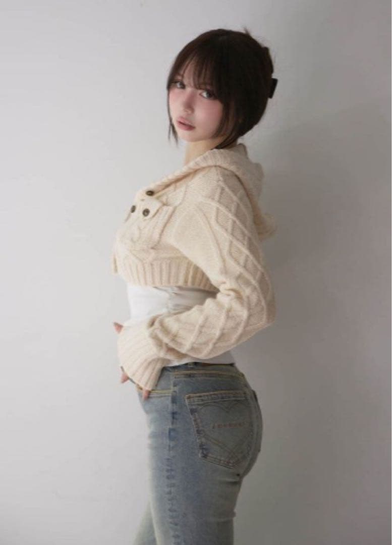 andmary Mary logo cable knit set ivory - メルカリ