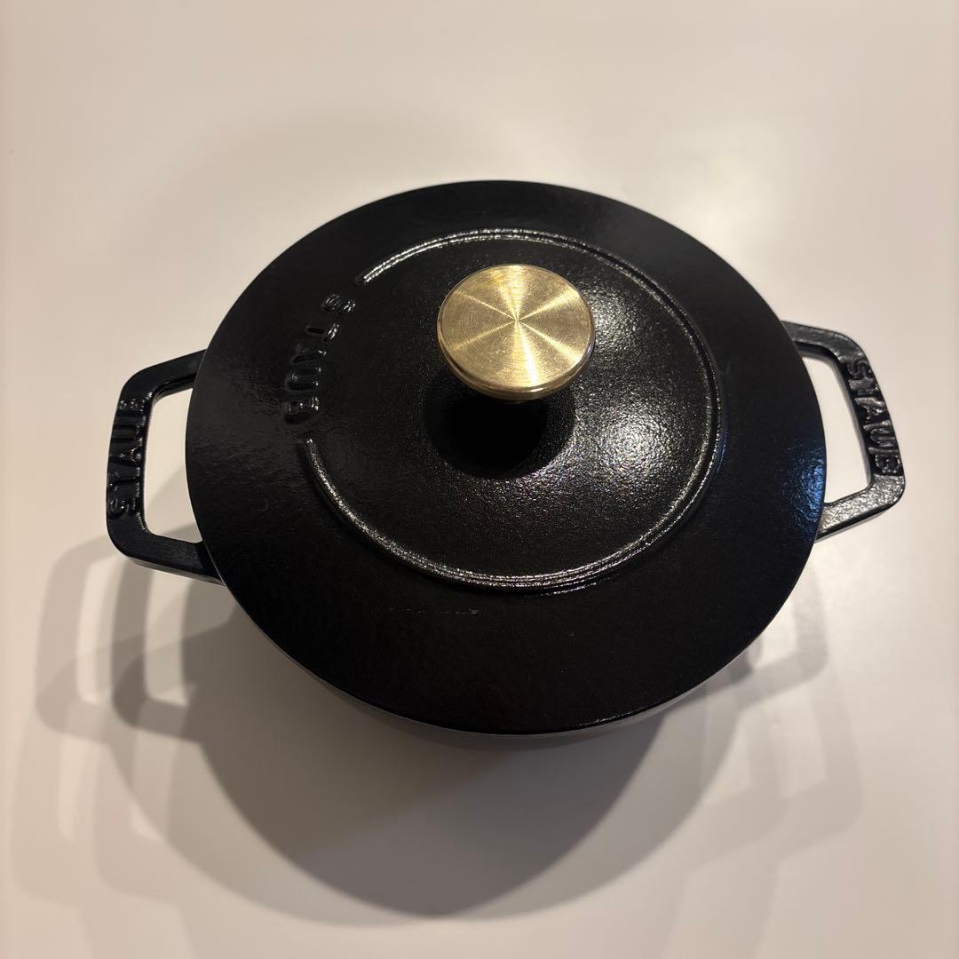 ストウブ ワナベ S ブラック 16cm STAUB Wa NABE 琺瑯鍋 staub ストウブ Wa-NABE S 16cm ブラック 40501-000 両手 鋳物