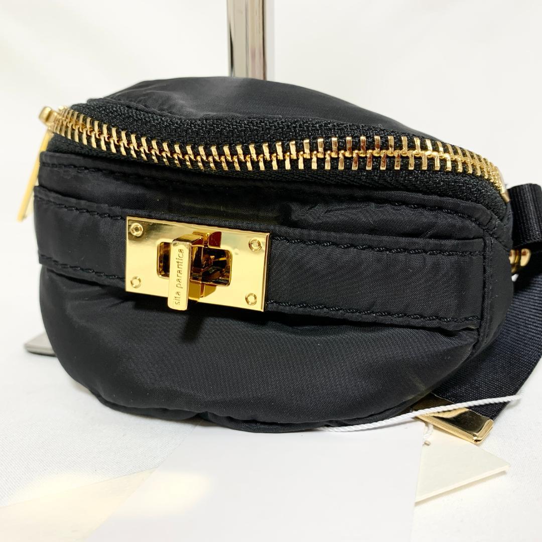 新品タグ付　シータパランティカ　ボディバッグ　ポーチ　ナイロン　ゴールド金具　黒 予約》SITA PARANTICA/シータパランティカ 別注ナイロンボディーバッグ