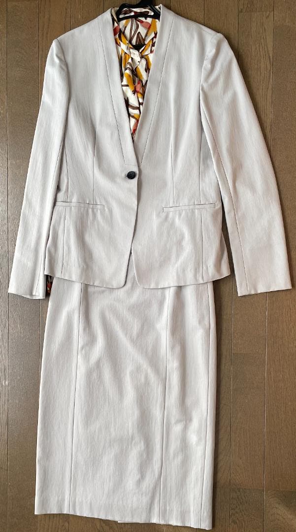 ICBノーカラージャケットタイトスカートセットアップ 定番人気セットアップ】Bahariye ノーカラージャケット （ノーカラー