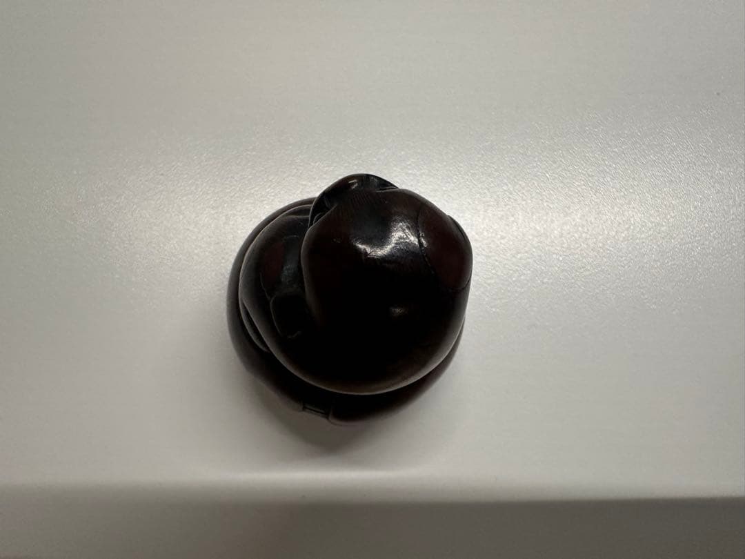 根付(netsuke) 犬の根付 玉山作 木製 江戸時代