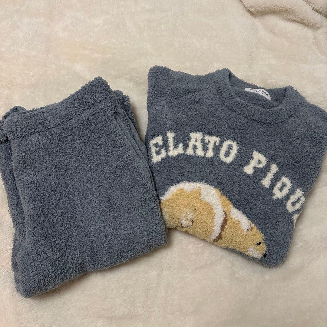 (未使用) ジェラート ピケ べビモコシロクマプルオーバー　Lサイズ HOMME】べビモコグッドモーニングベアプルオーバー(ニットプルオーバー