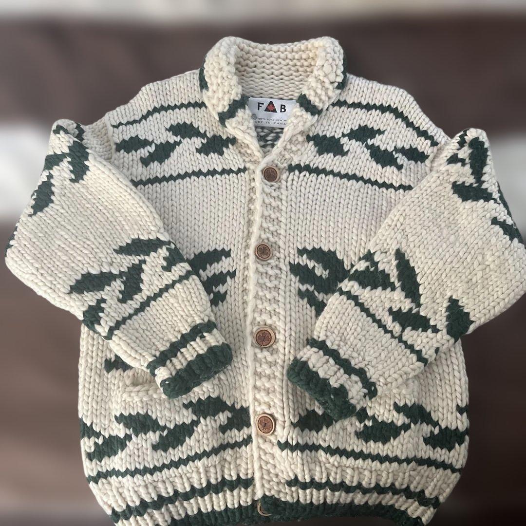 【古着】FAB ニット　カウチン　アイボリー 中古・古着通販】不明 (不明) カウチンニット ブラウン サイズ:記載無