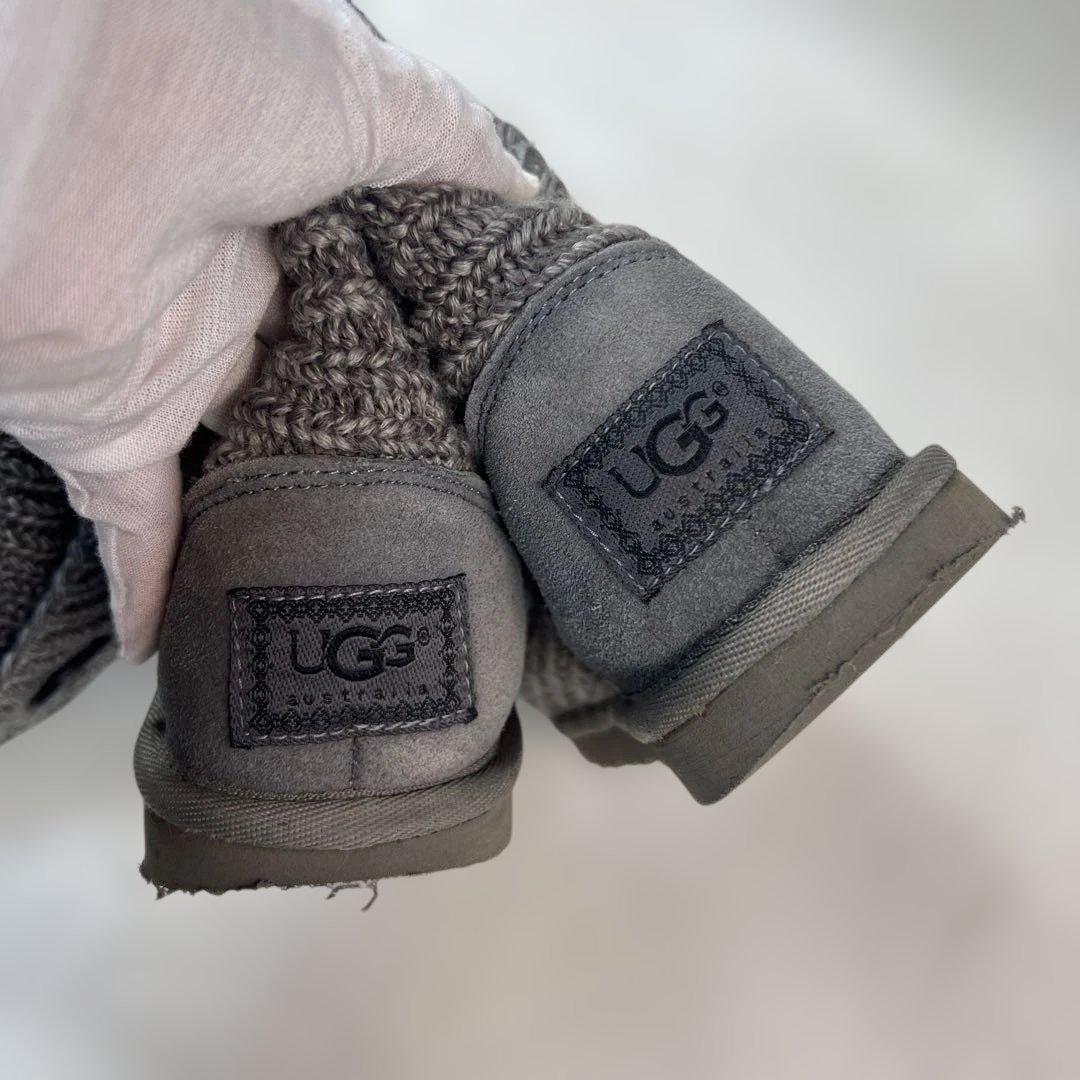 UGG アグ クラシック カーディガン ニット ブーツ グレー ボタン 24
