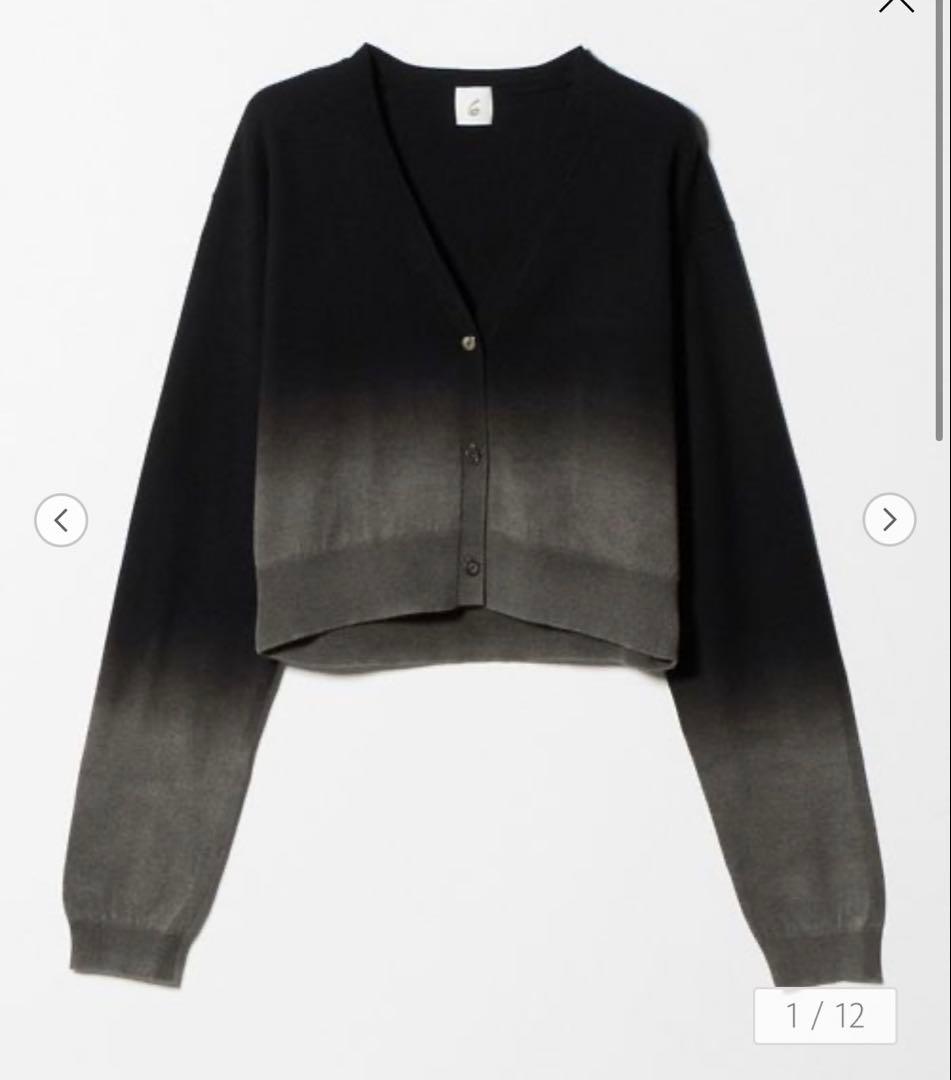 【完売】6 ROKUコットン ウール グラデーション ダイ カーディガン26SS 6(ROKU)＞コットン ウール グラデーション ダイ カーディガン