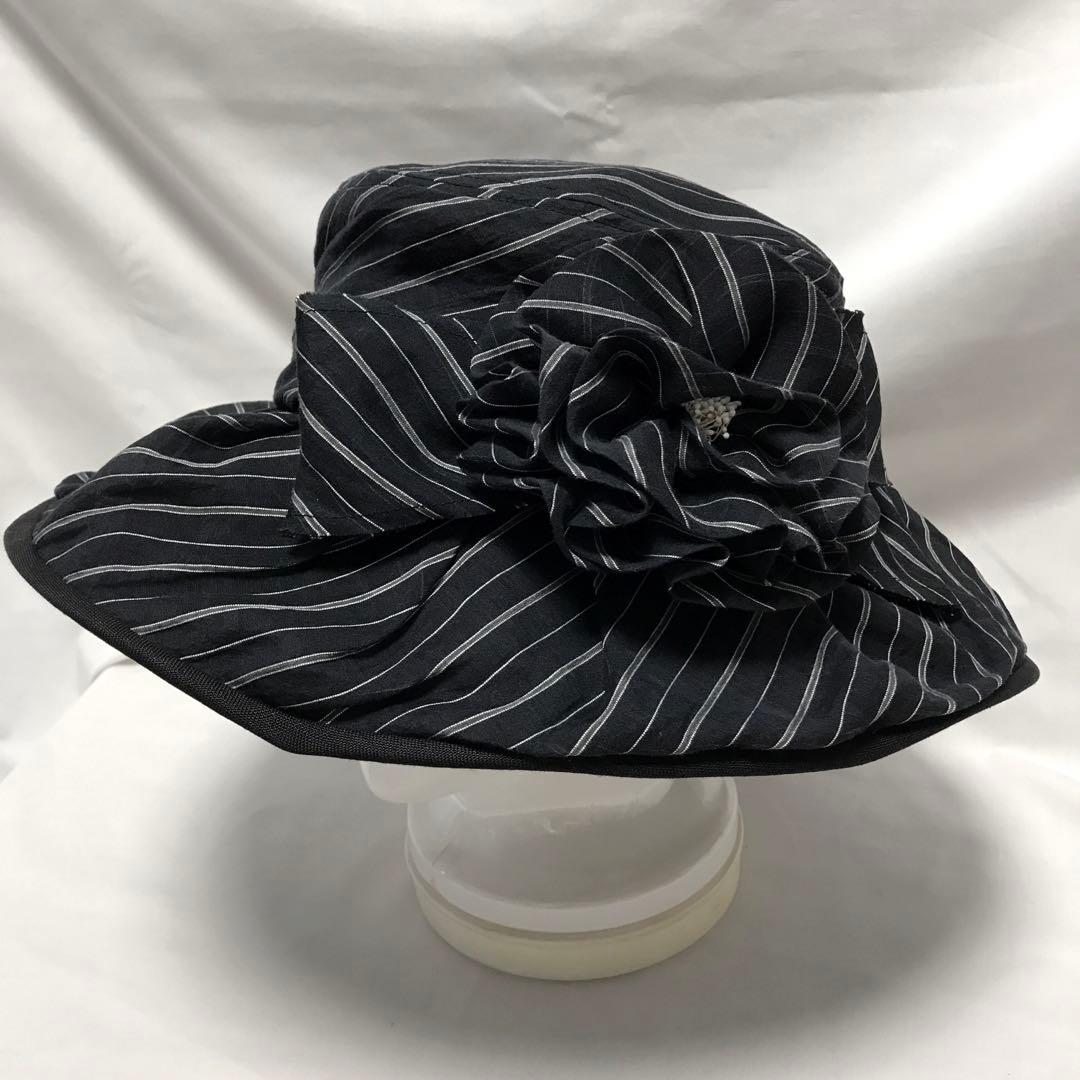 銀座マギー　麻布　黒×グレーストライプ　共布コサージュ　リボン 在庫数8 個＞リボンズ 長財布（グレーデニム） / Think Bee! 公式