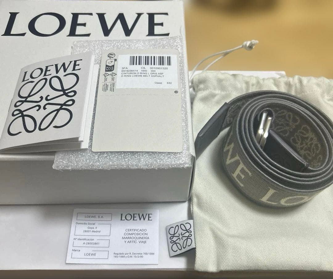 LOEWE Dリングロゴベルト アスファルトグレー　美品 e619238x1400631640_5.jpg