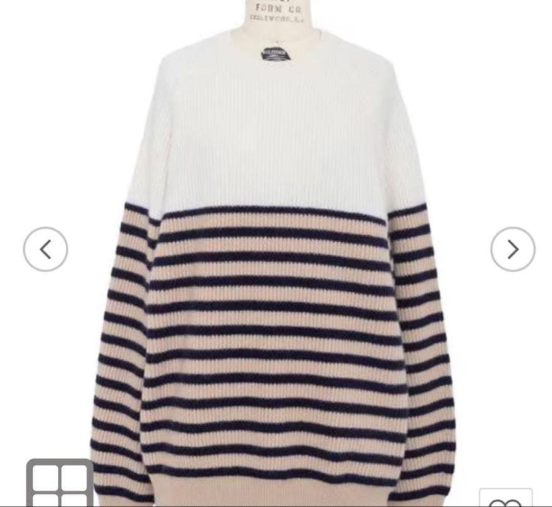 ☆*☆様 DRAWER 9Gウールカシミヤ あぜ編みボーダーニットドゥロワーbl cycleparadisestore_nkt-