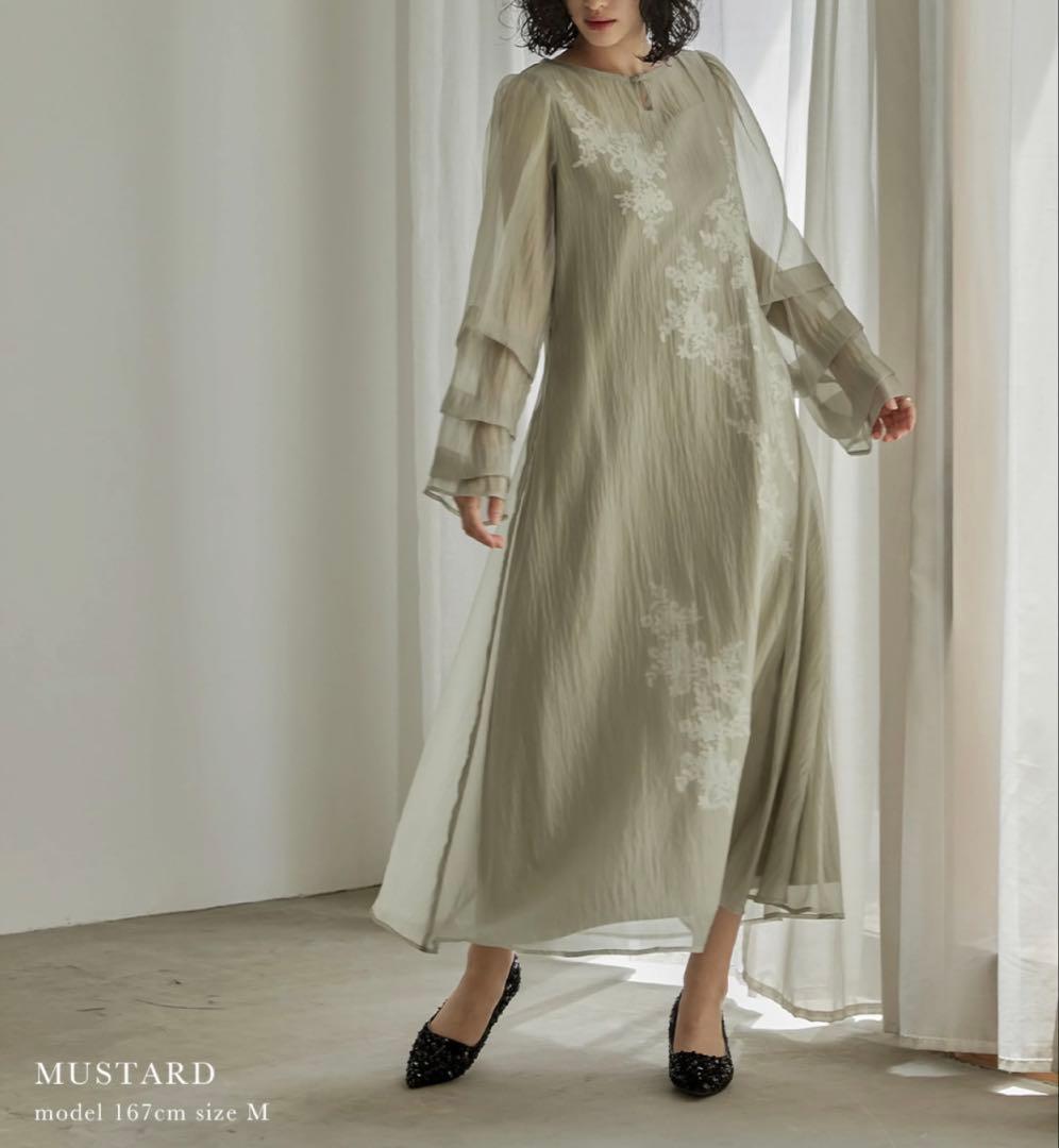 【新品未使用】niana Aラインシアードレス niana（ニアナ） ドレス シアーAラインワンピース 結婚式 パーティー