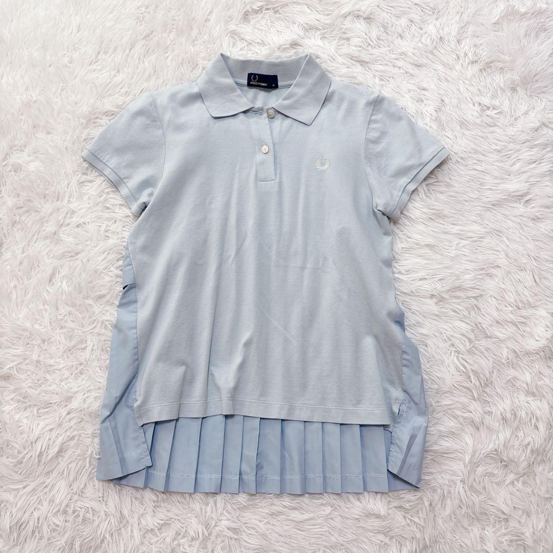 希少✨FREDPERRY フレッドペリー　プリーツ 切り替え ポロシャツ 水色 フレッドペリーシャツ M3600（Fred Perry Shirt） | FRED PERRY JAPAN