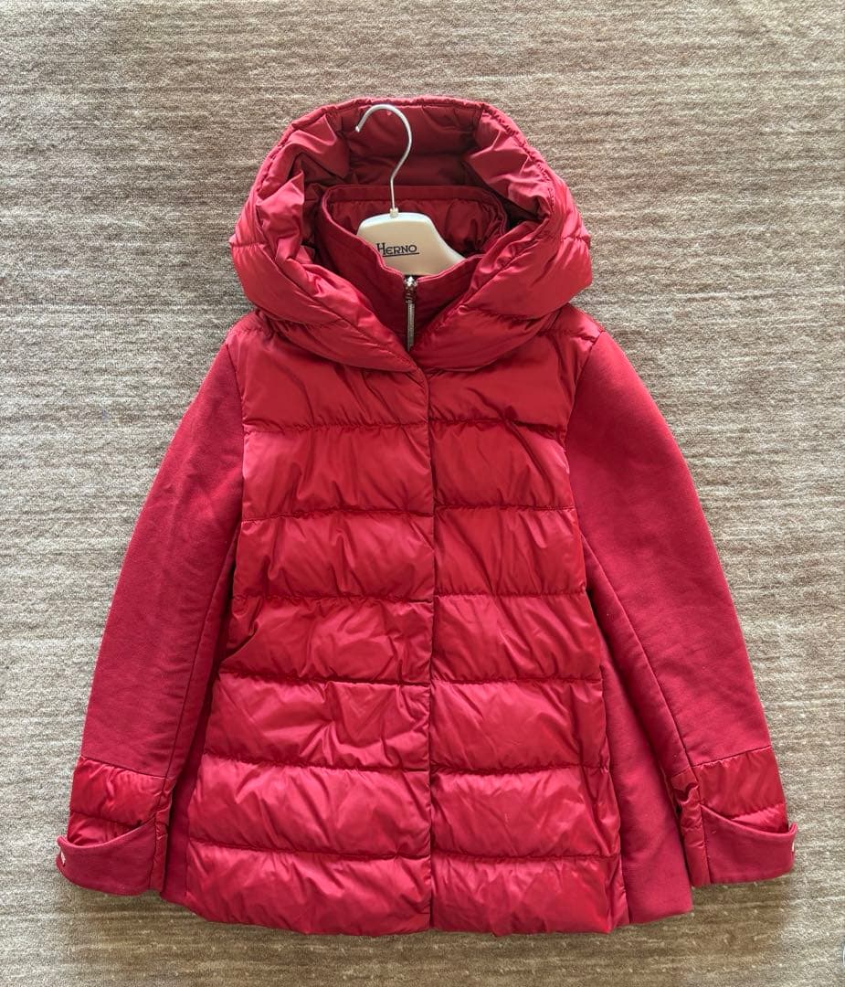 ら*中様 ヘルノ HERNO レッド ダウンジャケット ポーラテック HERNO（ヘルノ） ダウンジャケット ポーラテック ダウンコート PI0191U