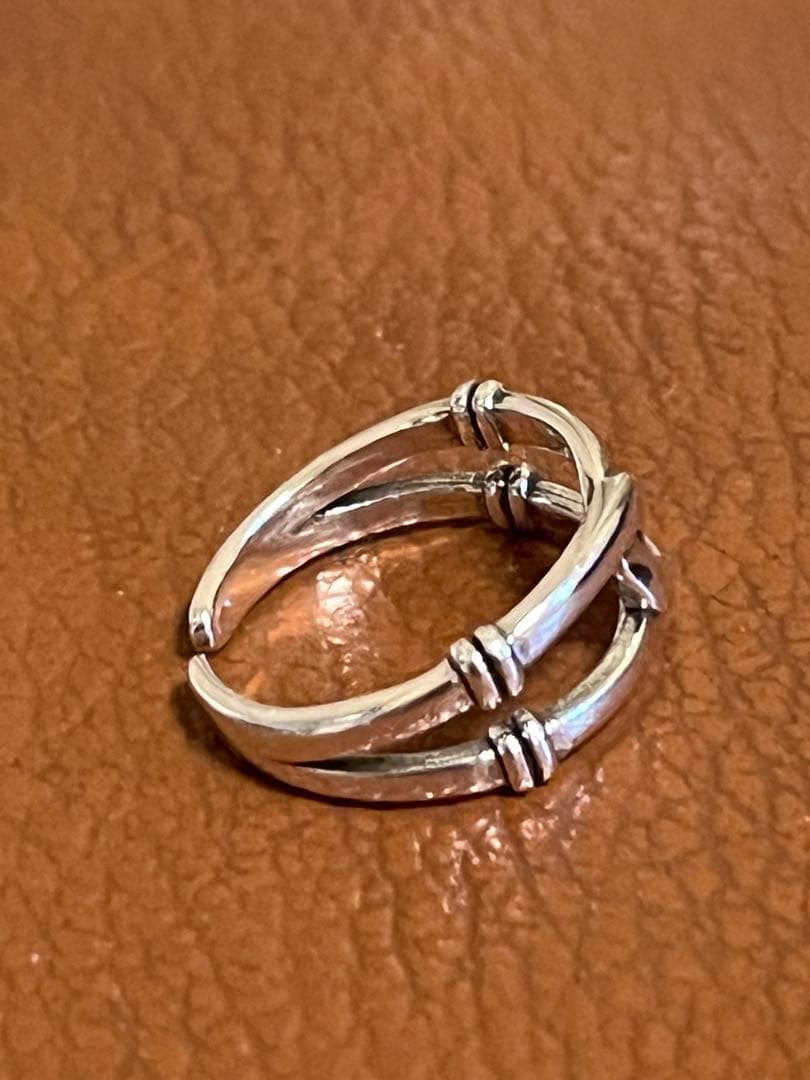 シルバー 925 メキシカンジュエリーチェーンバンブーリング