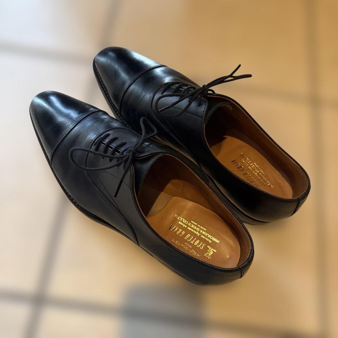 スコッチグレイン　1716 ブラックレザー ストレートチップ スコッチグレイン 1716 ブラックレザー ストレートチップ SCOTCH GRAIN