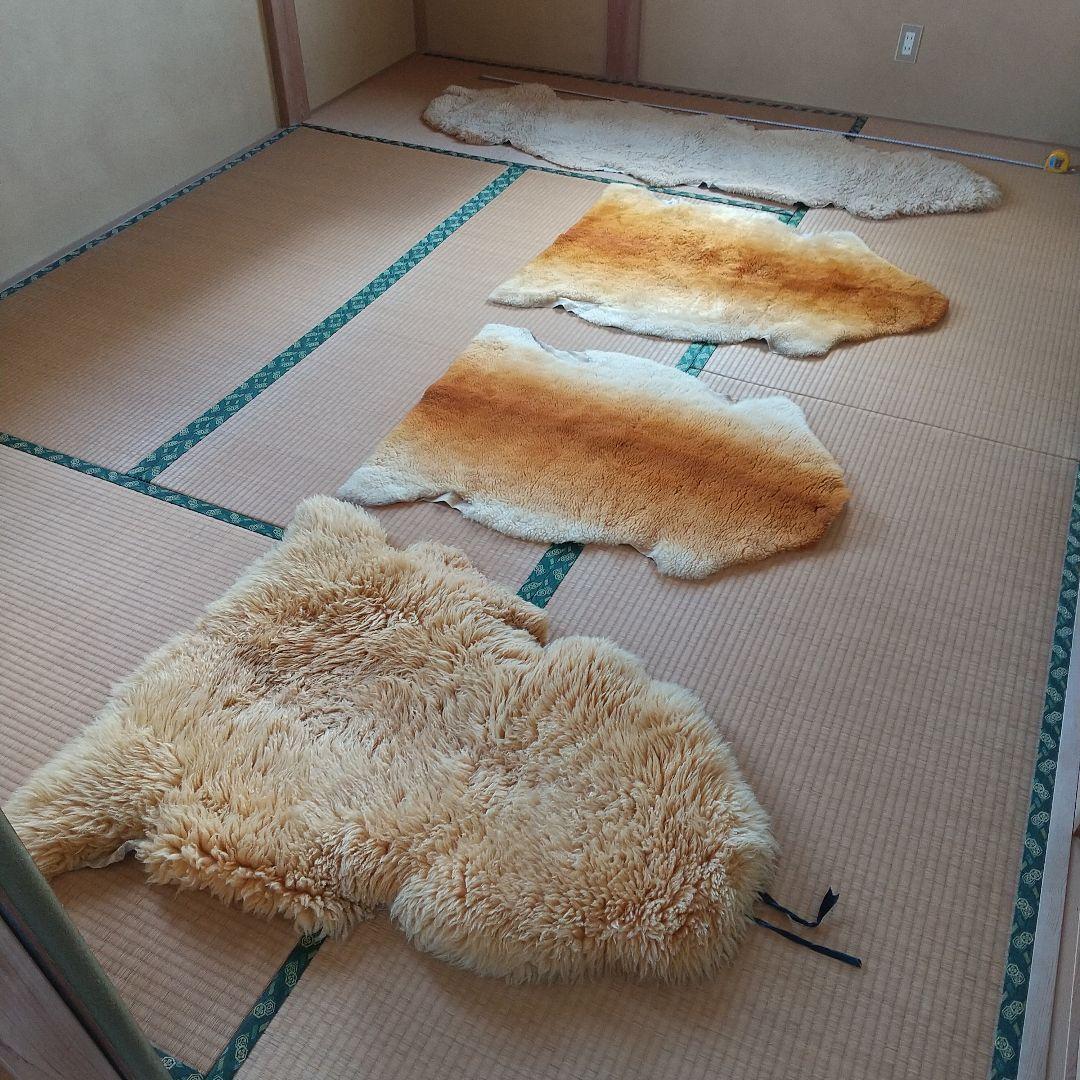 毛皮敷物 ムートン４枚 Amazon | 高級ムートンラグ 4匹サイズ ムートンフリース