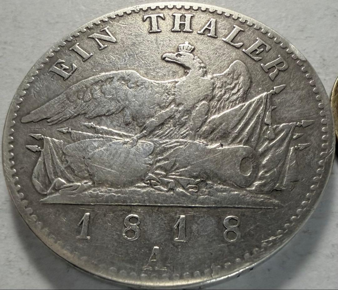 招*@様 1818年Aドイツ　プロイセン 王国　ターレル銀貨フリードリヒ・ウィル 楽天市場】ドイツ プロイセン 1829 A ターラー/ターラー銀貨 XF KM