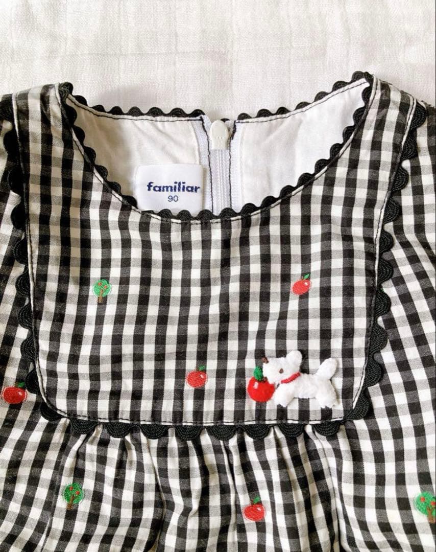 ファミリア ギンガムチェックワンピース 90 カーディガン80の通販はau