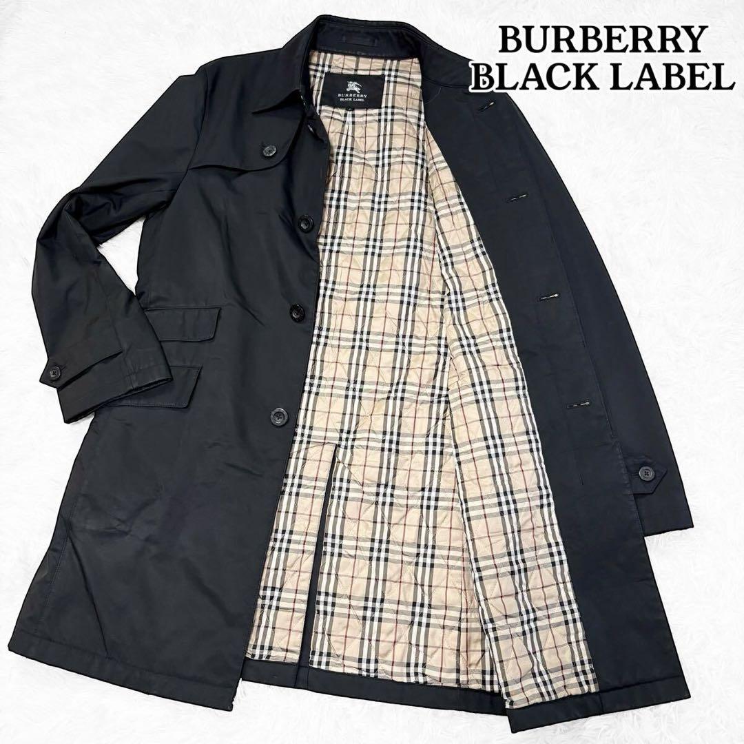 極美品　希少　極暖　BURBERRY BLACK LABEL ステンカラーコート 極美品 キムタク着BURBERRY BLACK LABEL 希少ラムレザー トレンチ