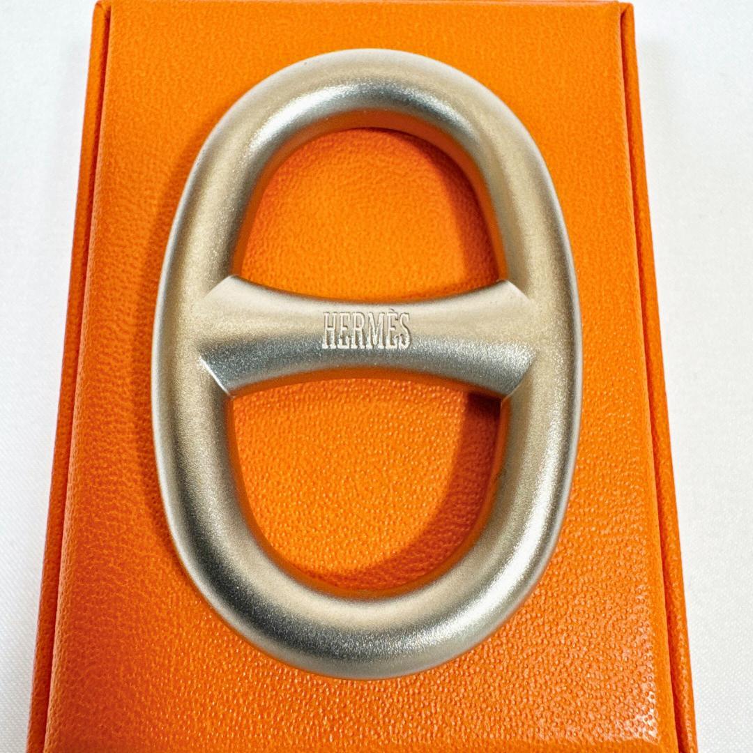 HERMES スカーフリング シェーヌダンクル マットシルバー【エルメス