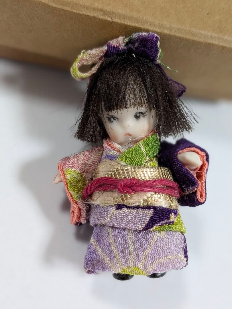 ちびくま工房　パティちゃん　古布を着る　4.5センチ Yahoo!オークション -「ちびくま工房」の落札相場・落札価格