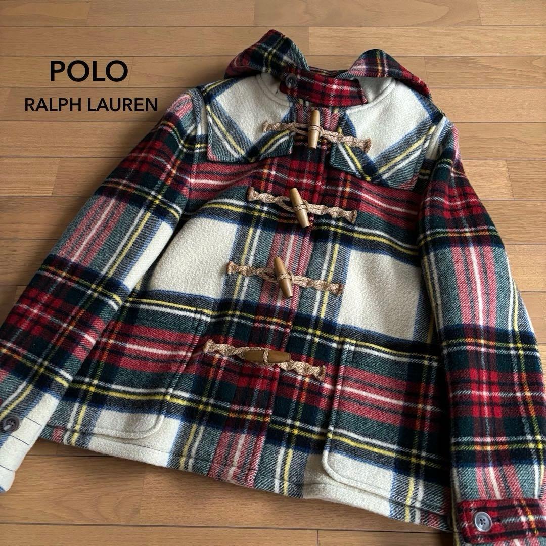 POLO RALPH LAUREN ダッフルコート タータンチェック ショート丈 POLO RALPH LAUREN（ポロ・ラルフローレン） 良品 タータンチェック柄