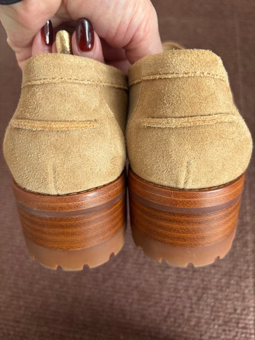 美品ラルフローレンLAUREN ベージュ スエード ローファー 24.0 US7