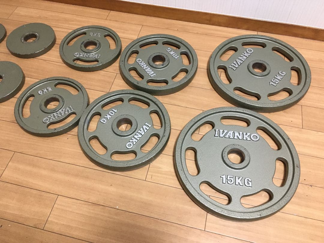 IVANKOイヴァンコ オリンピックプレートセット計67.5kg 穴径50mm