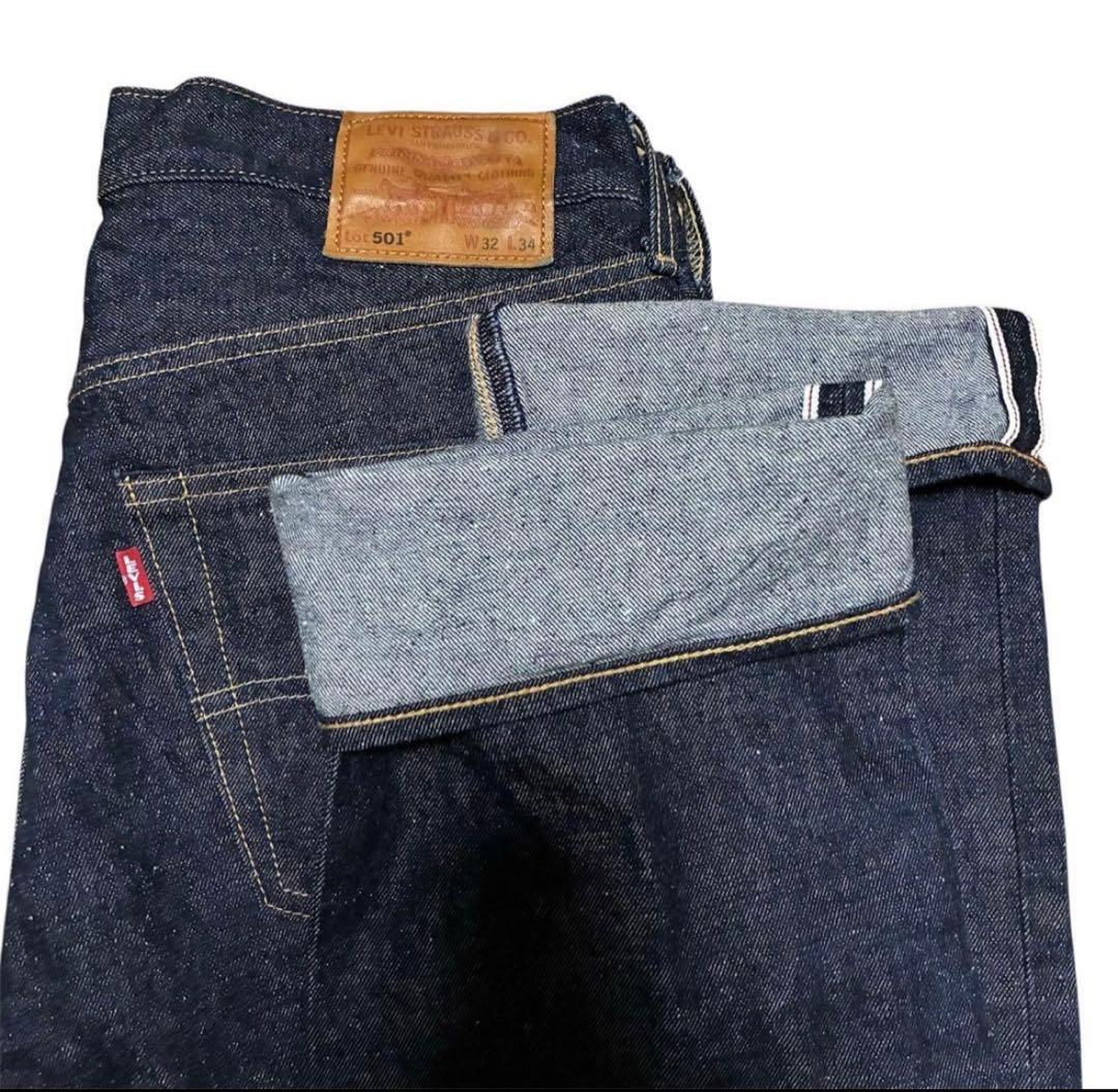 極美品✨LEVI’S 501赤耳 濃紺 bigE W32 革パッチ USA製《リーバイス》501 プレミアムライン(W31) 濃紺 セルビッチ 赤耳