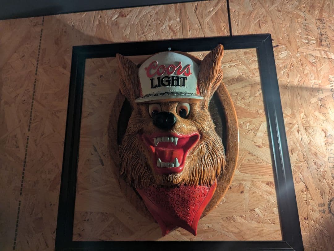 希少　Coors クアーズ ウルフサイン 　ビンテージ　アドバタイジング　看板 希少 美品 Coors クアーズ ウルフサイン 抜群のインパクト /看板