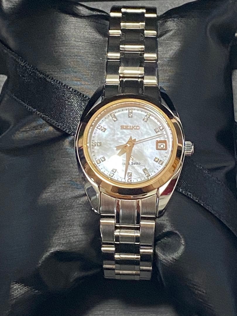 グランドセイコーGRANDSEIKO STGF086 22Pダイヤシェル文字盤 グランドセイコー レディース 22Pダイヤ ホワイトシェルダイヤル