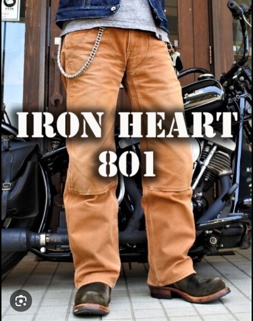 HARU　アイアンハート 801 ダック ダブルニー ワークパンツ 30 IRON HEART/アイロンハート ヘビーダック ダブルニーロガージーンズ