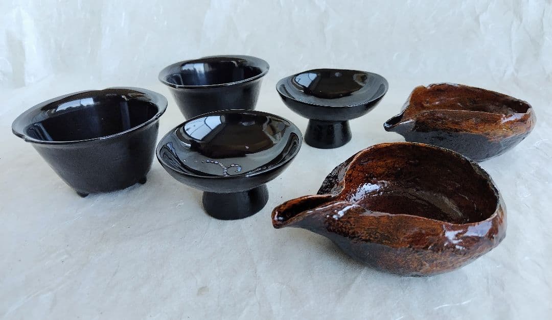 乾漆器各種 (ペア3種類) 未使用 新品同様 めぐるの三つ組椀・日月 (木地溜)] ダイアログ・イン・ザ・ダーク