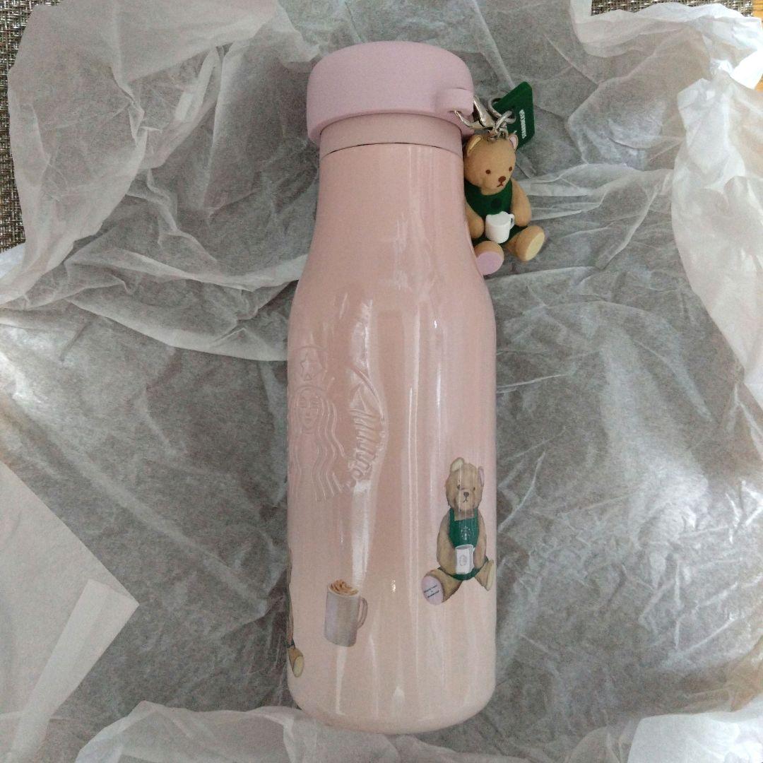 スターバックス ジェラートピケ ステンレスボトル ベア ピンク スターバックス×ジェラートピケ リッドカバーベアチャーム付き