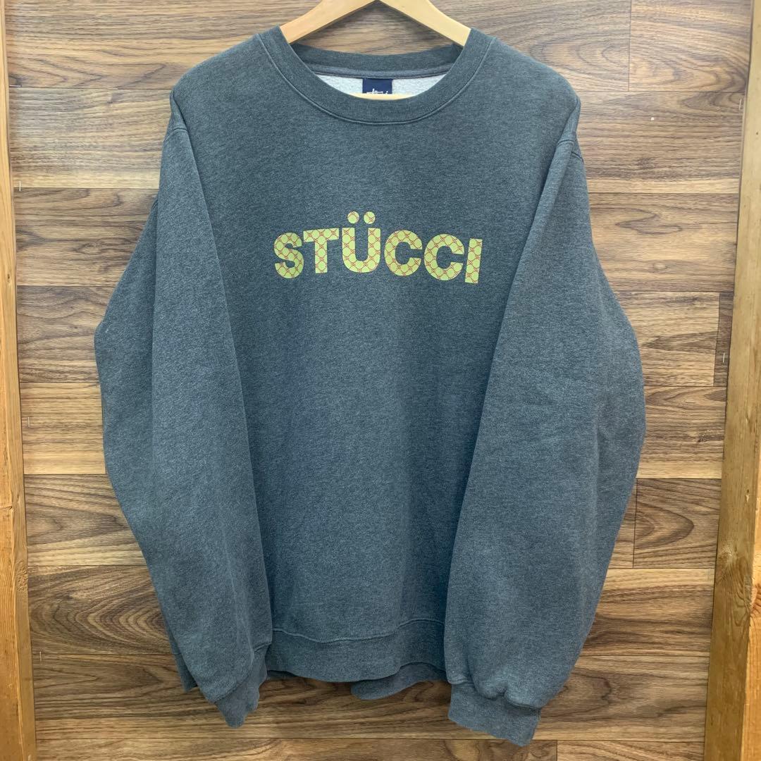 中古 90s OLD STUSSY STUCCI スウェット 紺タグ 90s old stussy 紺タグ USA製 スウェット ドラゴン 龍 ナス紺 茄子紺