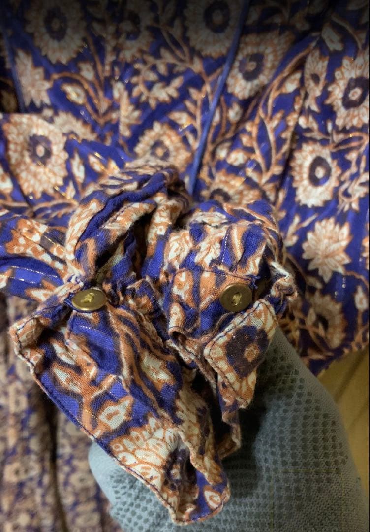 ne Quittez pas 花柄ロングワンピース 長袖 Vネック Sサイズ - メルカリ