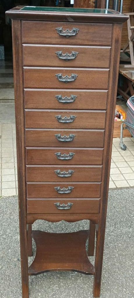 R*a様 4272）アンティーク風　スリムチェスト　引き出し　上面ガラス　難あり アンティーク風スリムチェスト 通販【ニッセン】