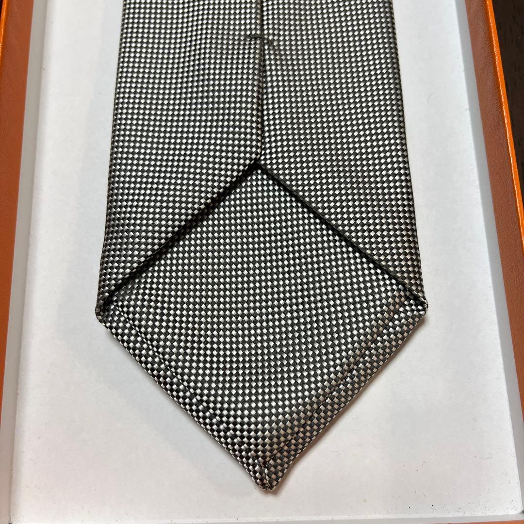 エルメス ネクタイ 銀シルバー シルクジャガード 結婚式 - メルカリ