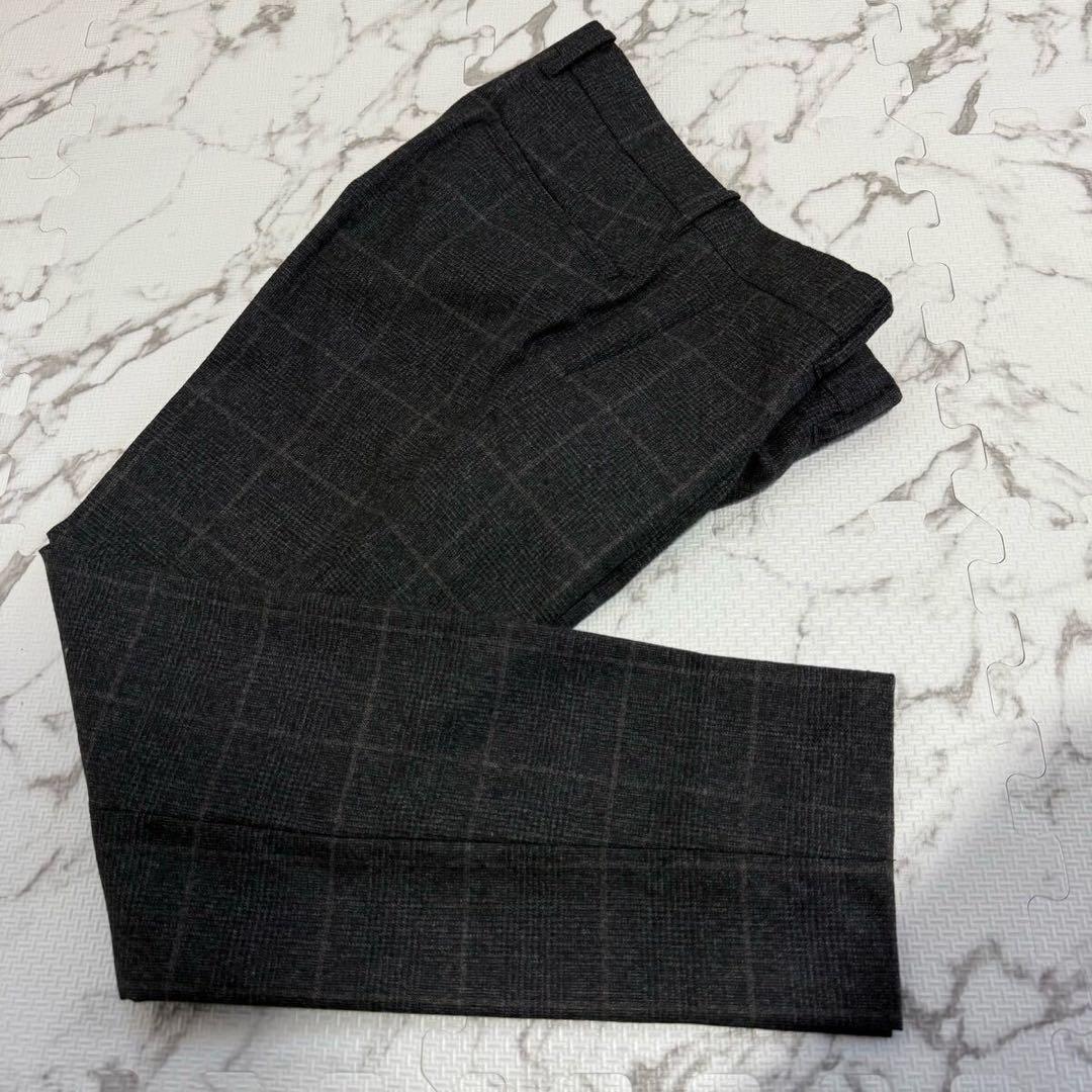 未使用級】エディフィス ウール グレーチェック スーツ セットアップ S