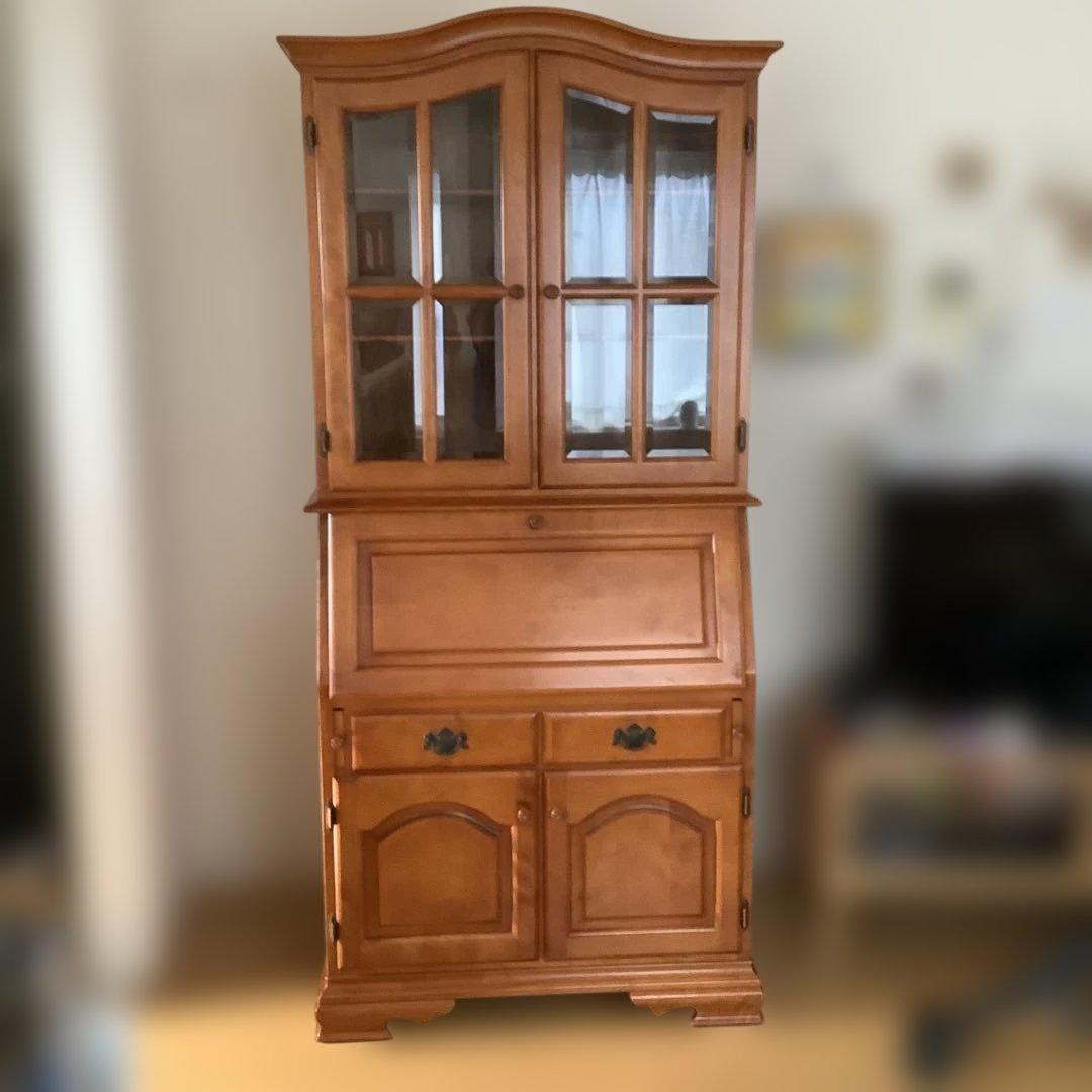 木製ライティングビューロー Amazon | ウッドギャラリー樹 ライティングデスク ライティング