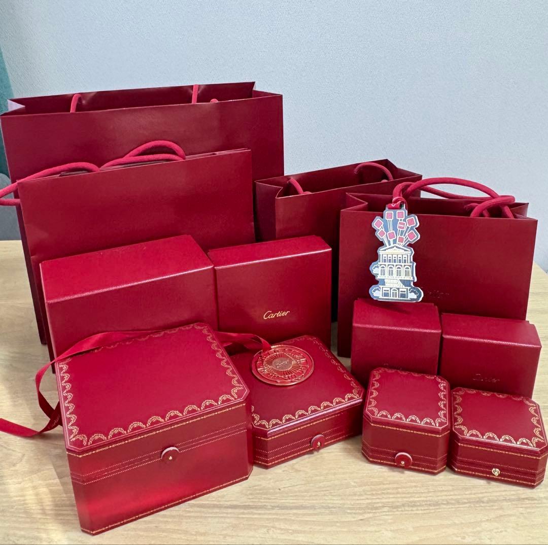 Cartier ギフトボックス 4点セット Cartier カルティエ リング用 ギフトボックス ケース 化粧箱 リボン