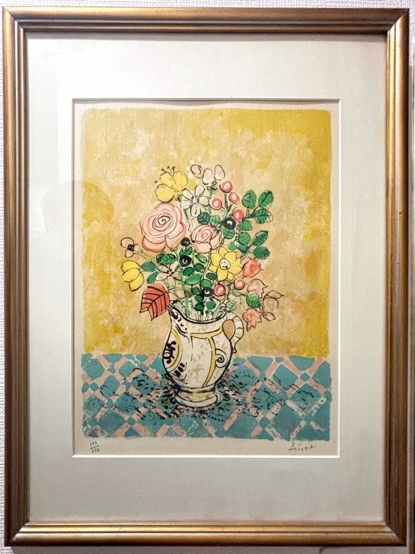 リトグラフ】アイズピリ Paul AIZPIR 花 ブーケ 花瓶 - メルカリ