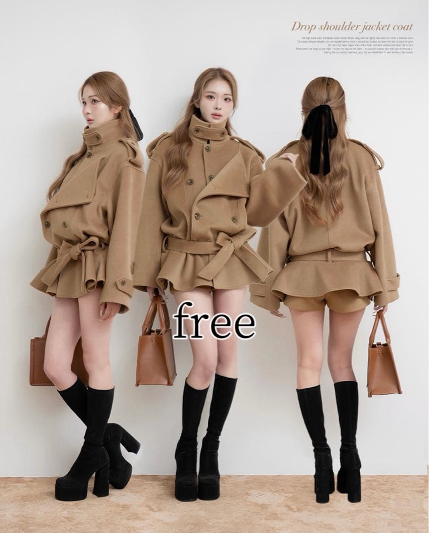 darich ダーリッチ　ドロップショルダージャケットコート　CAM ダーリッチ Darich ドロップショルダージャケットコート （キャメル