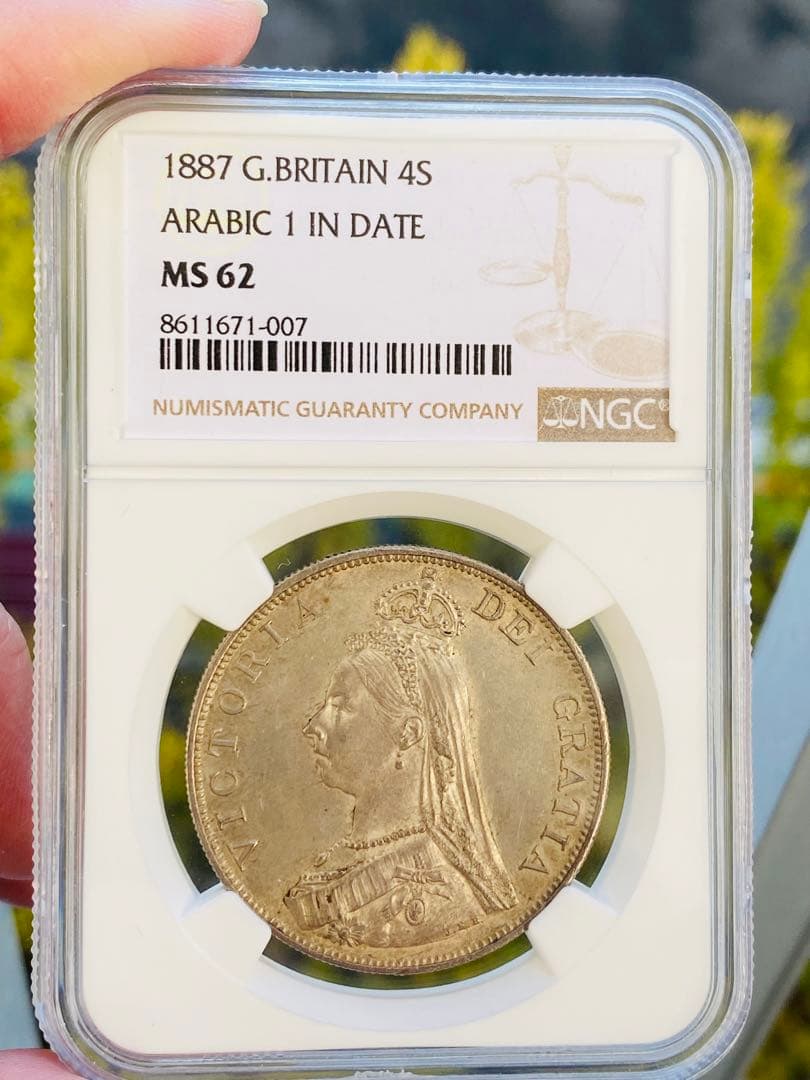 NGC MS62 イギリス ヴィクトリア ダブルフローリン 4シリング 銀貨 JCC | ジャパンコインキャビネット / イギリス 1849年 銀貨