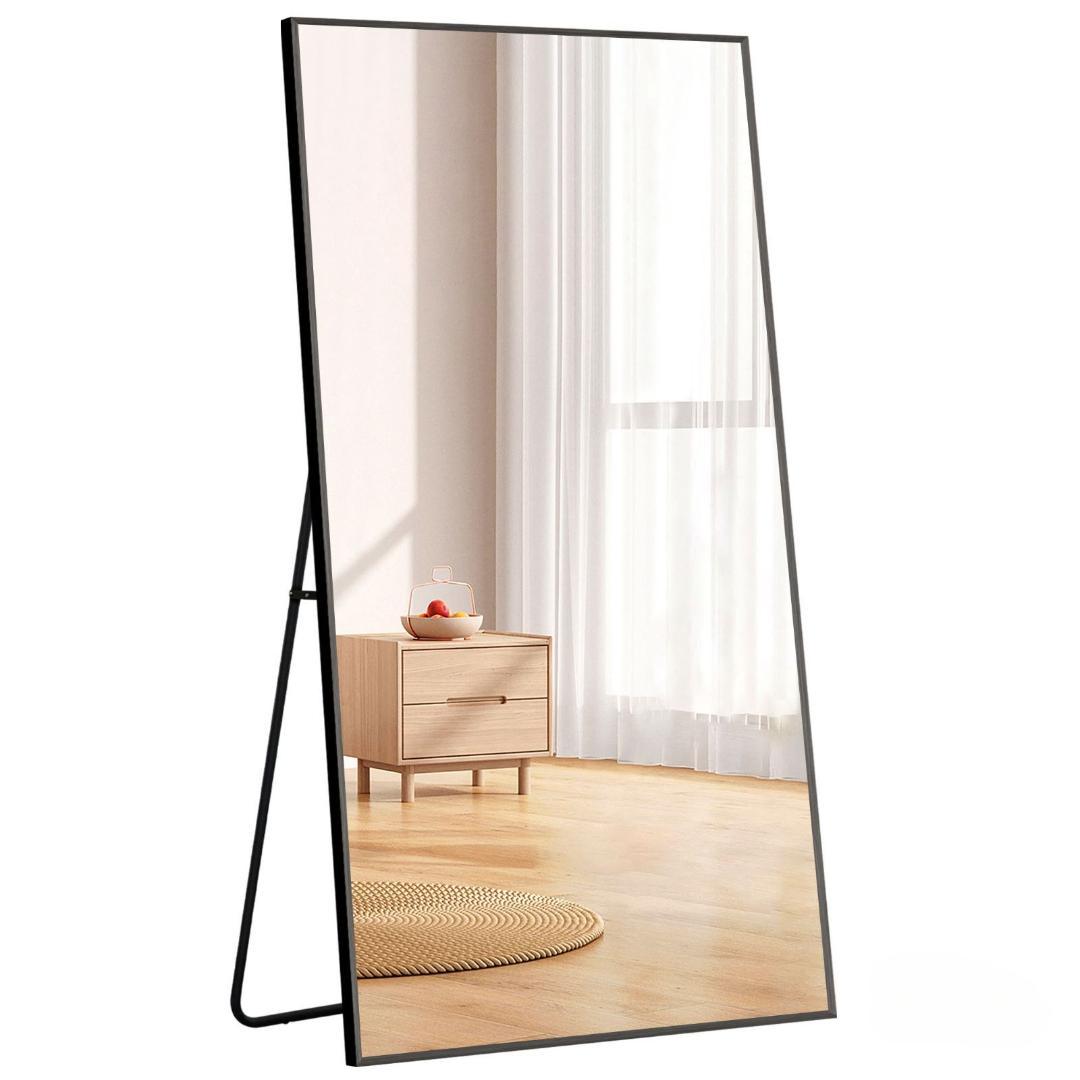全身鏡 姿見鏡 スタンドミラー 立てかけ 飛散防止 150*80CM ブラック 爆買WEEK+5%〜3/1まで】全身鏡 全身ミラー 150*80CM 姿見鏡 スタンド