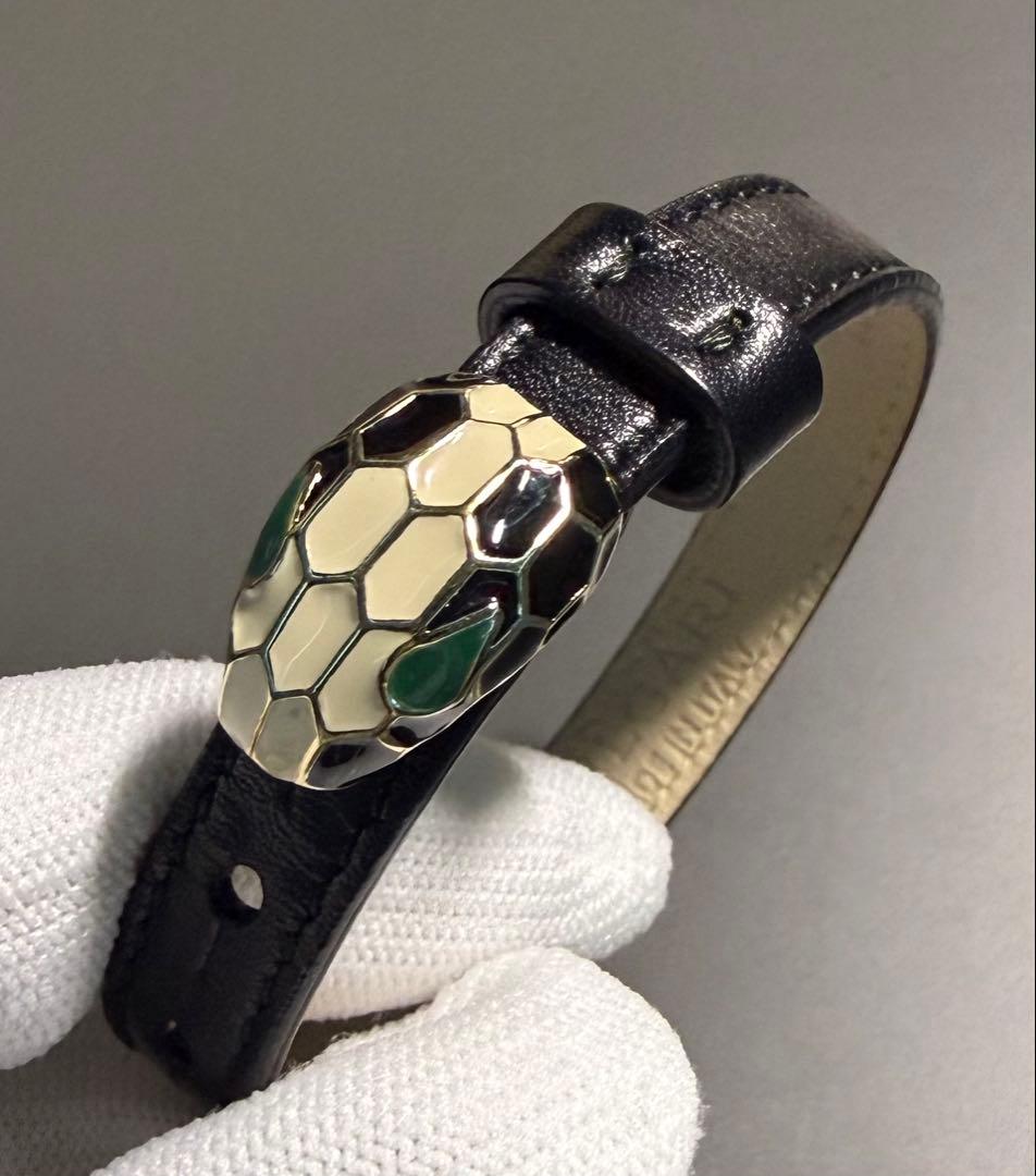 ★希少★Bulgari レザー ブレスレット ブラック BVLGARI（ブルガリ） 【爆買】ブルガリ ブルガリ・ブルガリ レザー