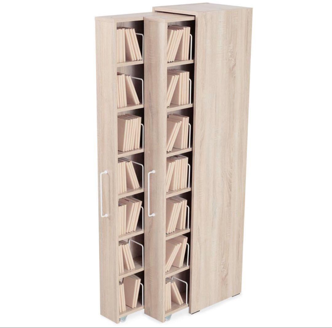 【完成品】LOWYA オーク 本棚 隙間収納 幅/奥行/高さ＝37/44/180 LOWYA（ロウヤ） 本棚 大容量 おしゃれ 収納 隙間収納 コミックラック