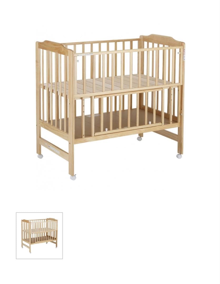 ベビーベッド KATOJI(送料込) 楽天市場】ハイシート ベビーベッド 70×120cm 木製 スライド枠 2段