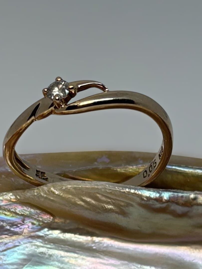 クレージュK18YG 1Pダイヤ0.05ct デザインリング 9号 中古 - メルカリ