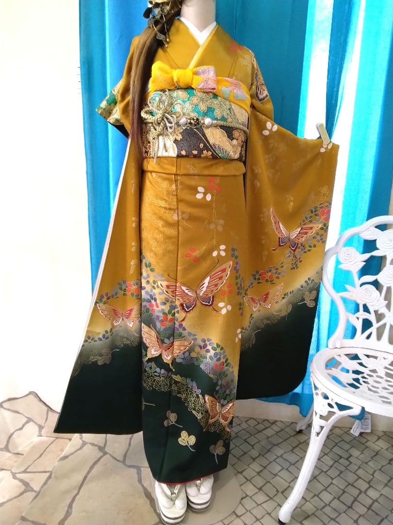 振袖フルセット、正絹振袖、成人式、重ね衿、帯揚げ帯締め、西陣袋帯