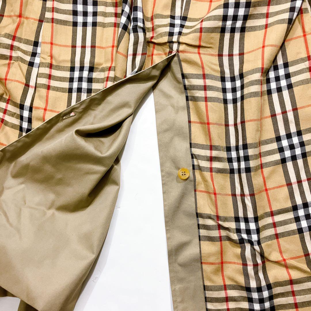 逸品】バーバリー 英国製 ハニーベージュ ロングステンカラーコート